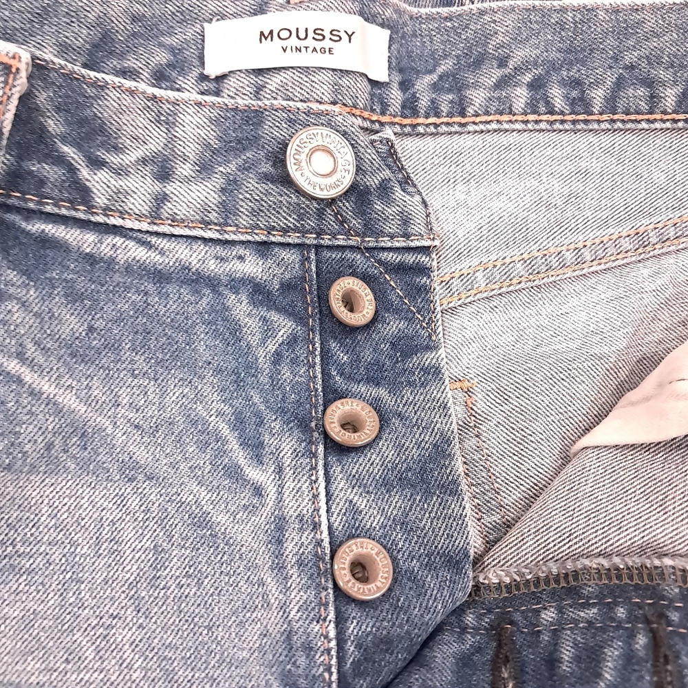 Moussy Vintage Keller Taper Jeans Cropped Blue 29 - Picture 5 of 11